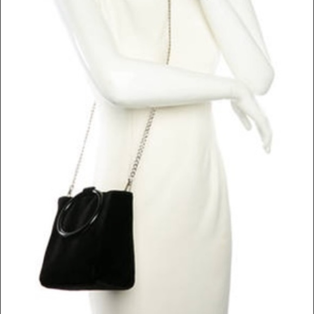 KAARI BLUE black velvet ring mini crossbody bag
